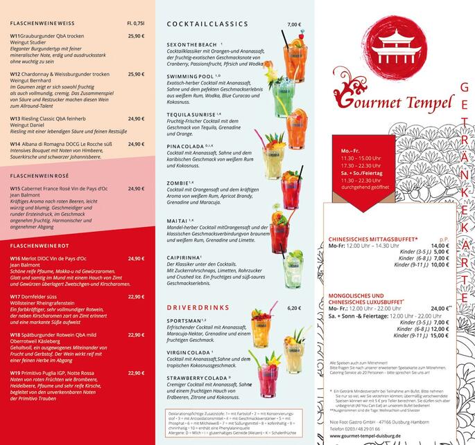 Getränkekarte 